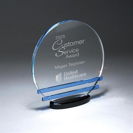 GI602BL - Deco Clear Glass with Colorful Glass Accents, Blue