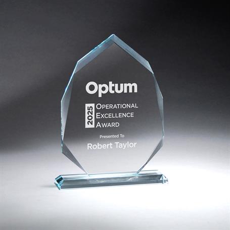 GM716C - Clear Beveled Glass Arrowhead on Base - Large