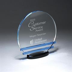 Deco Clear Glass with Colorful Glass Accents, Blue