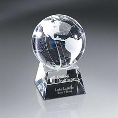 Optic Crystal Globe on Base - Medium